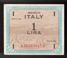1943 Italy 1 Lira WWII Allied