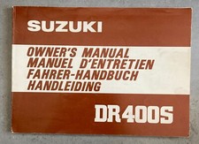 SUZUKI DR 400 S Libretto Uso e Manutenzione 1980