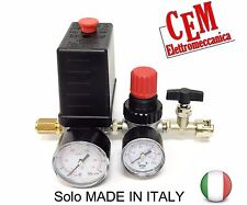 Gruppo riduttore di pressione + pressostato + valvola per compressore 230 V aria