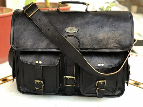 Borsa pelle per laptop - in,