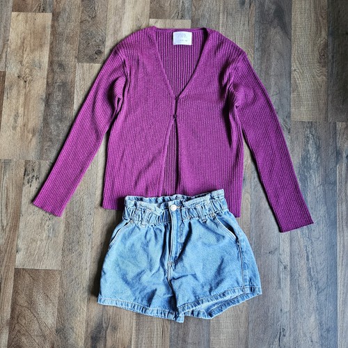 Zara cardigan costine viola - cardigan, a