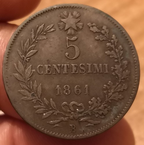 Moneta centesimi 1861 - 5,