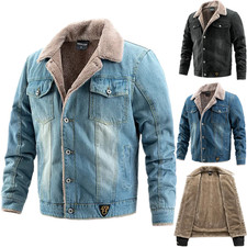 Cappotto jeans uomo pile