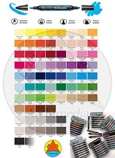 Brushmarker Letraset Pantone flexmarker Tria Pennarello Doppia Punta - 72 ton