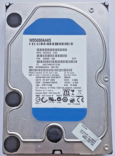 500 sata wd5000aaks - gb,