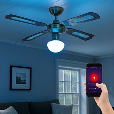 Ventilatore Ventilatorleuchte Smart RGB LED Luci Diurne Regolabile Alexa Google