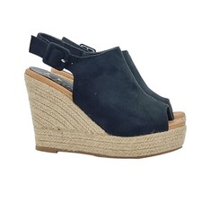 Sandali neri con zeppa in