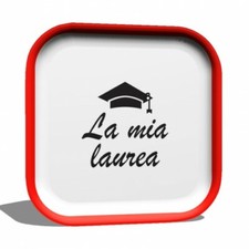 6 PIATTI CARTA QUADRATI LAUREA
