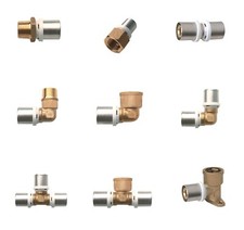 RACCORDI A PRESSARE PER TUBO MULTISTRATO TEE, GOMITO, MANICOTTO dm 16 e 20 IBP