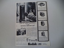 advertising Pubblicità 1963 KODAK RETINA REFLEX III