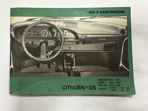 Libretto citroen berlina - libretto, gs
