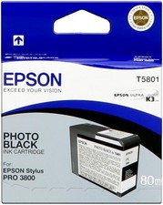 ORIGINAL Epson Cartuccia d'inchiostro Nero (Foto) C13T580100 T5801 80ml