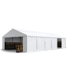 Tendone deposito 6x12m tenda capanonne PVC 750 N bianco rinforzo perimetrale