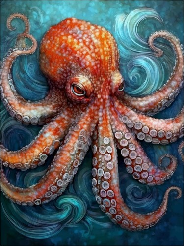 Piastrella murale polpo vita