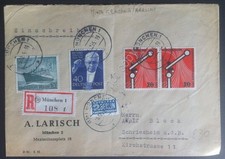 Storia postale Germania 1955 Lettera con affrancatura mista Berlin e Bundespost
