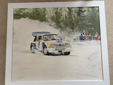Peugeot 205 Turbo 16 ""Tempesta di neve"" Juha Kankkunen. Olio originale su tela