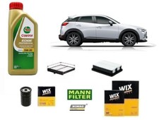 Kit Filtri Tagliando per Mazda CX-3 1.5 D 105 Hp + 5 Litri Olio Castrol 5w30