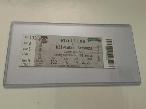 Phillies 2026 ticket stub - ticket,