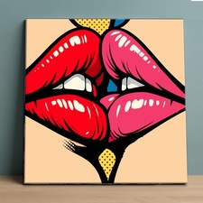 Quadro Pop Art Labbra Bacio