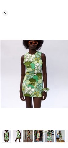 Zara mini abito astratto verde - zara,
