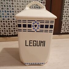 Antico Barattolo Porta Legumi  Anni 20 Contenitore Da Cucina Ceramica Art Déco 