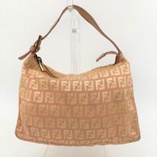 FENDI Zucchino Mini Pouch Borsa a Mano Rosa Tela Autentica