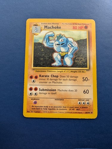 Pokemon machoke set base 34 - pokemon, machoke: