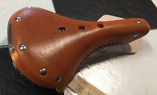Sella bici in pelle Cycertec vintage bike leather saddle 280x170 mm honey cover
