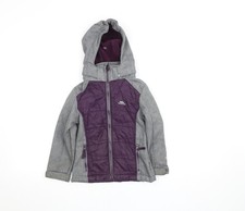 Giacca con cappuccio Trespass viola softshell bambina 3-4 anni antivento