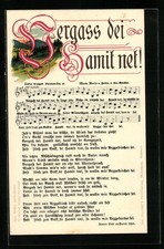 Cartolina canzone Anton Günther n. 47: Vergass dei Hamit net!, lotto di luoghi 