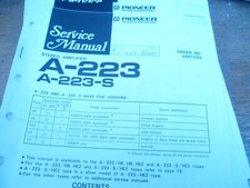 Pioneer A-223 A-223-S Series Amplificatore Stereo Manuale di servizio ORIGINALE