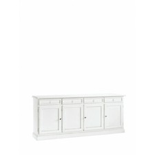 Mar.c.a. Design Credenza 4 Porte 4 Cassetti Arte Povera Bianco Opaco