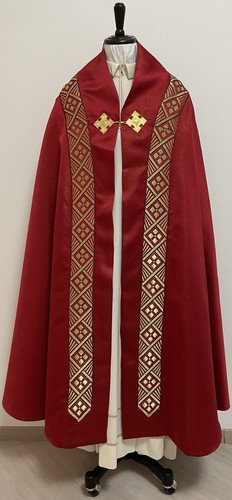 Piviale rosso lurex con