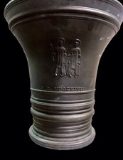 Enorme Antico mortaio in bronzo Datato Con Iscrizione Farmacia 1748 Alto 40 X45