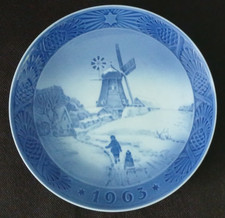 Royal Copenhagen 1963 Christmas Plate -  Windmill by Kai Lange