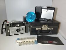 Polaroid Land Camera modello 240-Flash-custodia in pelle-cartacea-VTG