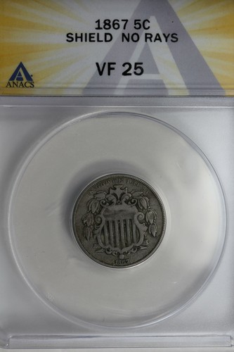 1867 anacs 25 - .05, no