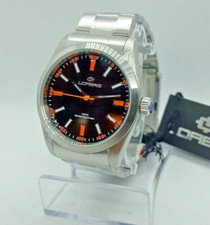 OROLOGIO UOMO LORENZ GLAM,QUADRANTE NERO INDICI ARANCIONI CASSA ACCIAIO 41mm