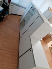 mobile ufficio Bianco Con Ante Di Vetro