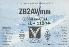 Scheda QSL Radioamatore Royal Naval B.F.P.O Navi Londra 11632