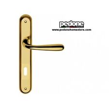 Maniglia Garda con Placca Comit Ottone Oro, Cromo Satinato, Bronzo