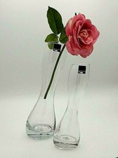 Vaso Portafiori Vetro Arredo Trasparente Obliquo Alto  Leonardo *84344