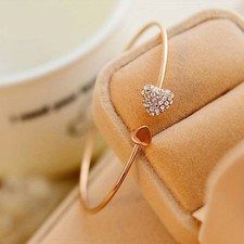 Bracciale Rigido Cuore Brillantato