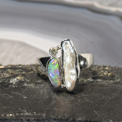 Edelopal ring 925er silber - ring,,