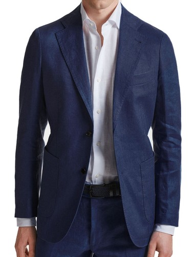 Giacca uomo lino blu - blu, scuro