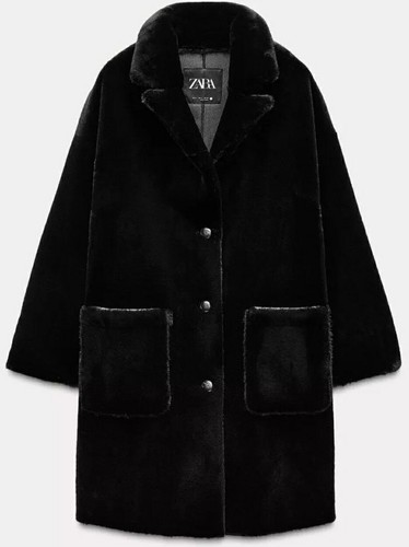 Cappotto lungo zara - zara, pelliccia