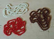 3 Collane lunghe di perle colorate vintage bigiotteria