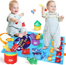 Giochi Montessori 1 Anno,Regalo Bambino 6 12 18 Mesi,Giocattoli per La Pesca per