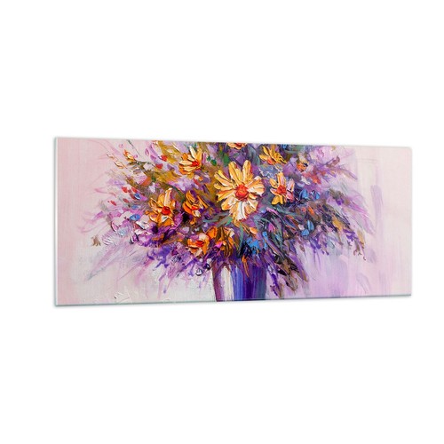 Quadro vetro 100x40cm fiori - 100x40cm,
