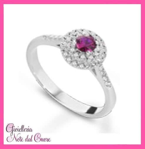 18k white gold solitaire - gold, ring